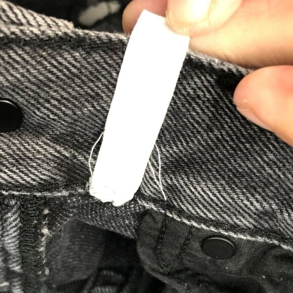 PacSun Womens Jeans Sz 26 Ultra High Rise Slim Skinny Leg Black Denim Distressed - Picture 10 of 16